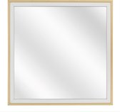 Spiegel met Tweekleurige Houten Lijst - Wit / Blank - 20x20 cm