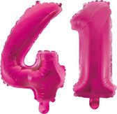 Folieballon 41 jaar roze 41cm