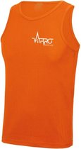 FitProWear Sporthemd Heartbeat Oranje Heren Maat M - Hemden - Sportkleding - Trainingskleding - Polyester - Mouwloos - Shirt