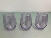 Set van 3 - paarse waterglazen - Paars