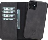 Mjora volledig Lederen Apple iPhone 11 Hoesje (New edition Tweedelige ontwerp: Book Case / Hardcase - New Black)