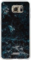 Samsung Galaxy S6 Hoesje Transparant TPU Case - Dark Blue Marble #ffffff