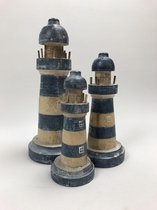 Set van drie vuurtorens H 25-20-16 cm