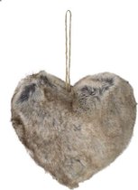 Hartvormige Hangdecoratie Imitatiebont Wolf Winter (10 cm)