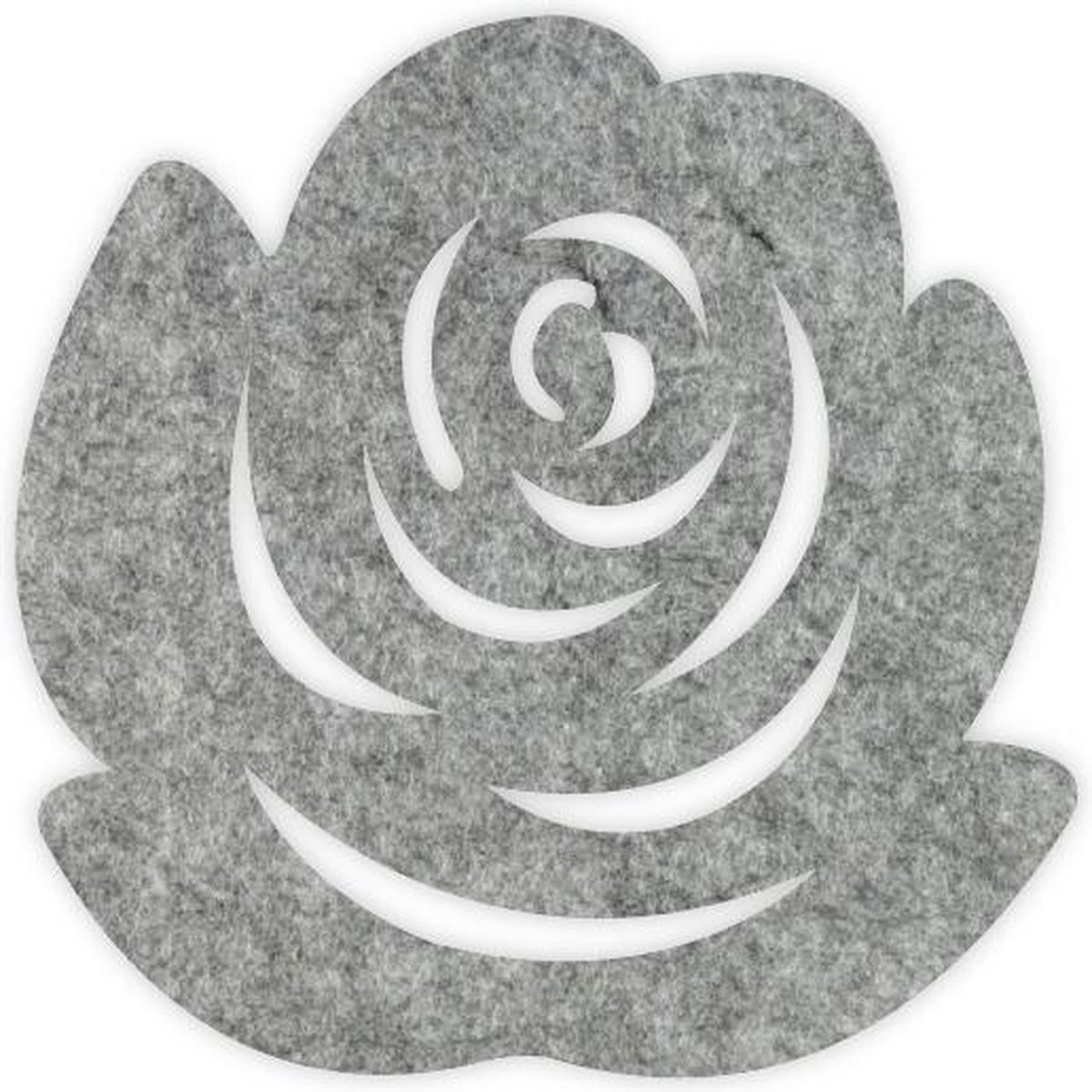 Roos vilt onderzetter - Gemeleerd grijs - 6 stuks - ø 10 cm Rond - Glas onderzetter - Cadeau - Woondecoratie - Woonkamer - Tafelbescherming - Onderzetters Voor Glazen - Keukenbenodigdheden - Woonaccessoires - Tafelaccessoires