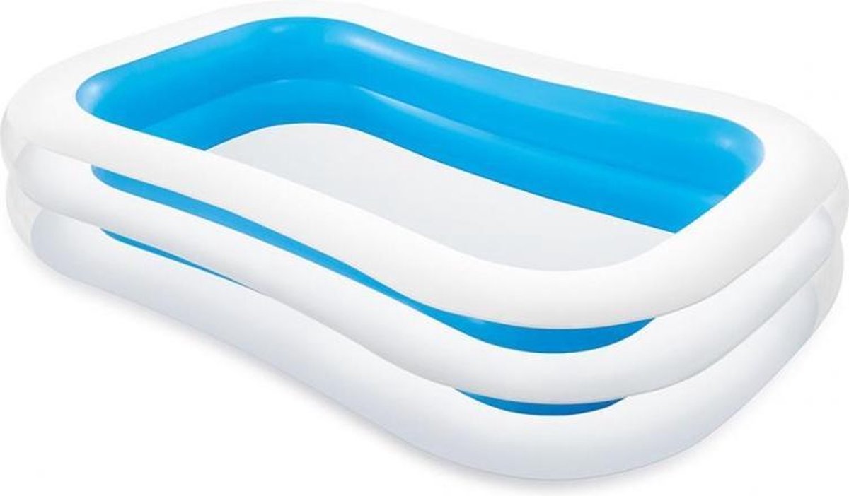 Afbeelding van product Intex Opblaasbaar Zwembad Blauw Wit - Zwembad voor in de Tuin - Zwembad voor Kinderen - 262 x 175 x 56