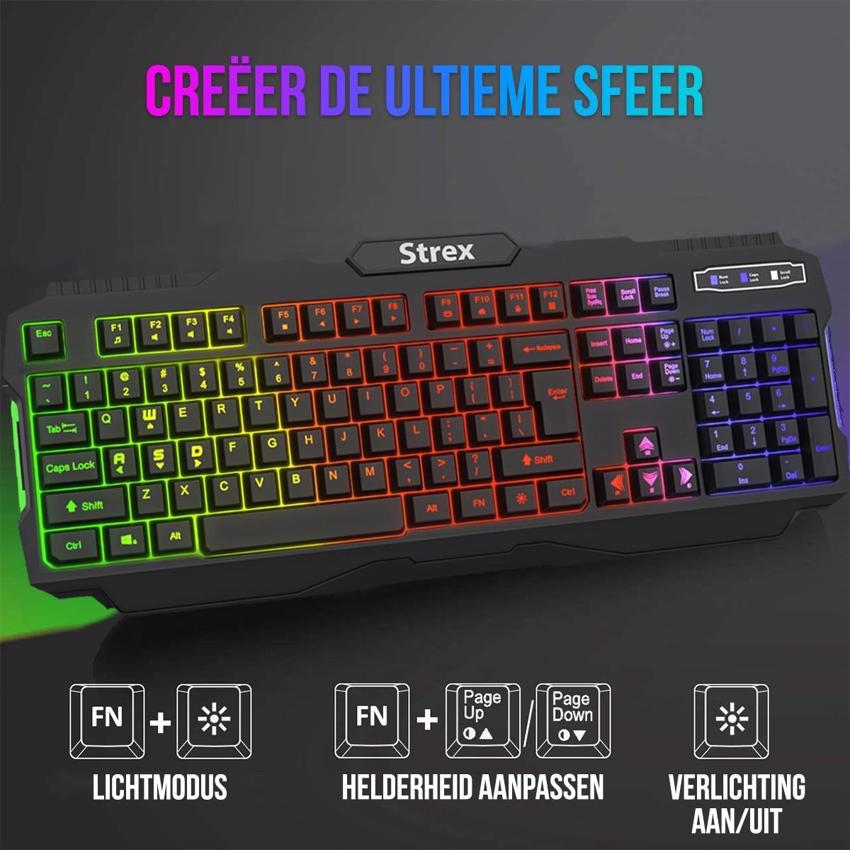 Gaming-Toetsenbord, Toetsenbord met 104 Toetsen, Verlichtbaar Bedraad Toetsenbord voor Win 2000, voor Win XP, voor Win ME, voor Vista, voor Win (Roze