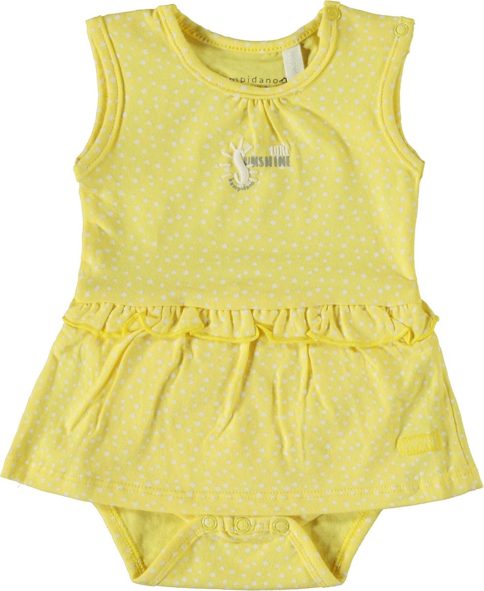 Bampidano Meisjes jurkje met allover print - yellow allover - Maat 68