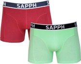 Sapph Boxershort Heren - Collin - Katoen - 2pack - Fuchia/Mint - M