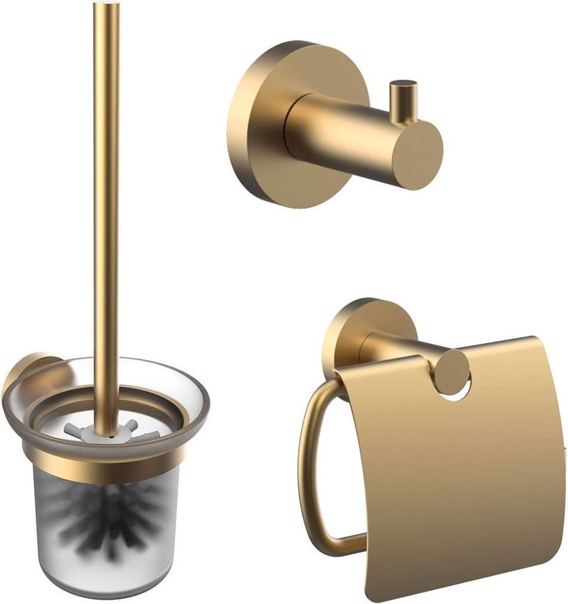 Diamond Line Rondo Toilet Set Goud Toiletrolhouder