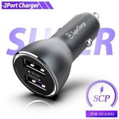 DrPhone® SuperCharge - 30W Metalen Autolader + 1 Meter 5A Supercharge Kabel - Voor o.a. Huawei P40 / P30 / P20 / Mate 30 / Samsung S20 / Plus