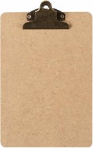 Presse-papiers LPC - presse-papiers - bois / mdf / panneau de fibres de bois - A5 - clip papillon 75 mm vintage