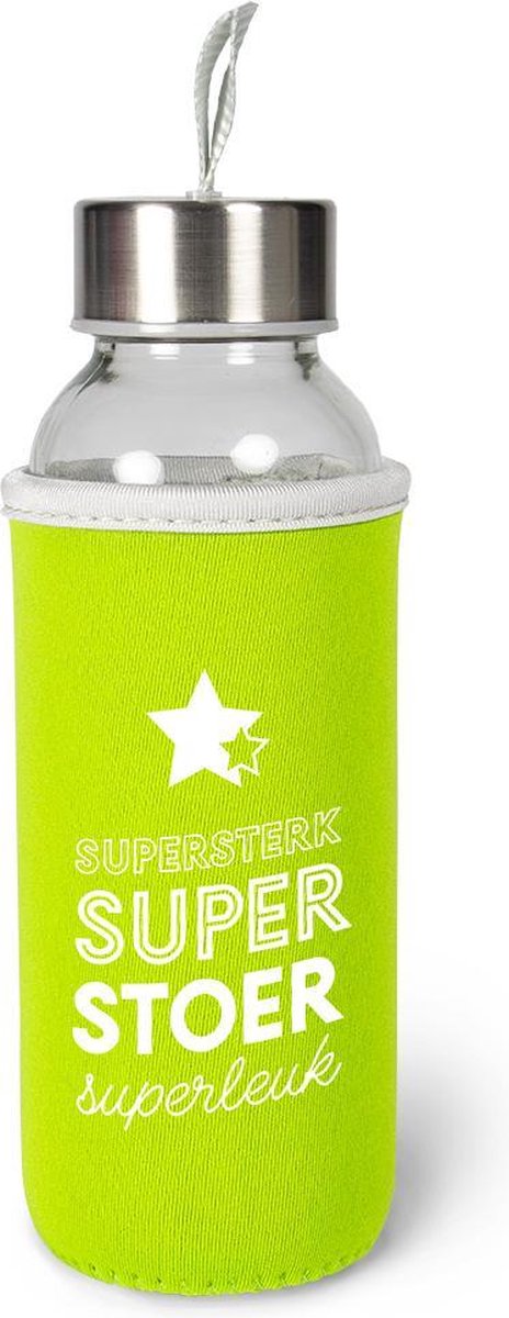 Stoer Waterfles van glas met isolatie