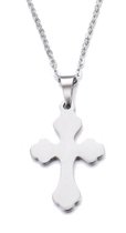 RVS kruis hanger 2.5 cm x 1.5 cm met ketting | 316L