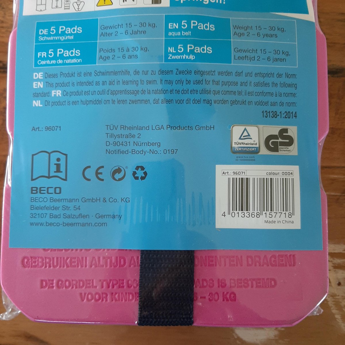 Beco Sealife - Zwemgordel voor kinderen - Roze - 30 kg — afbeelding 2