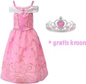 Prinsessen verkleedjurk roze maat 140 (labelmaat 150)
