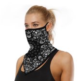 Relephance Mondmasker Unisex – Face Mask - Mondkapje - Gezichtsmasker - Bandana - Zwart met Print