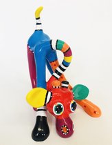 Jacky Zegers Statue Girafe Morris - Art coloré et joyeux - Cadeau Uniek et original - dans une boîte cadeau colorée -JZ10-26 cm
