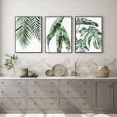 Postercity - Design Canvas Poster Set Botanische - Palmboom Tropische Planten / Planten Poster / Muurdecoratie / 30 x 21cm / A4