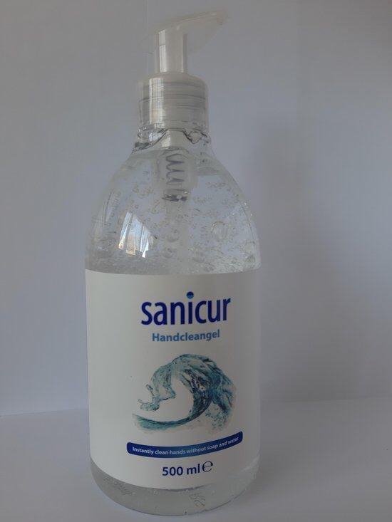 Desinfecterende Handgel met pompje - 500ml (0,5L) - Sanicur - Op Alcohol  basis - Hand... | bol.com