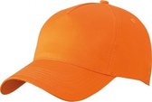 5x stuks 5-panel baseball petjes /caps in de kleur oranje voor volwassenen - Voordelige oranje caps