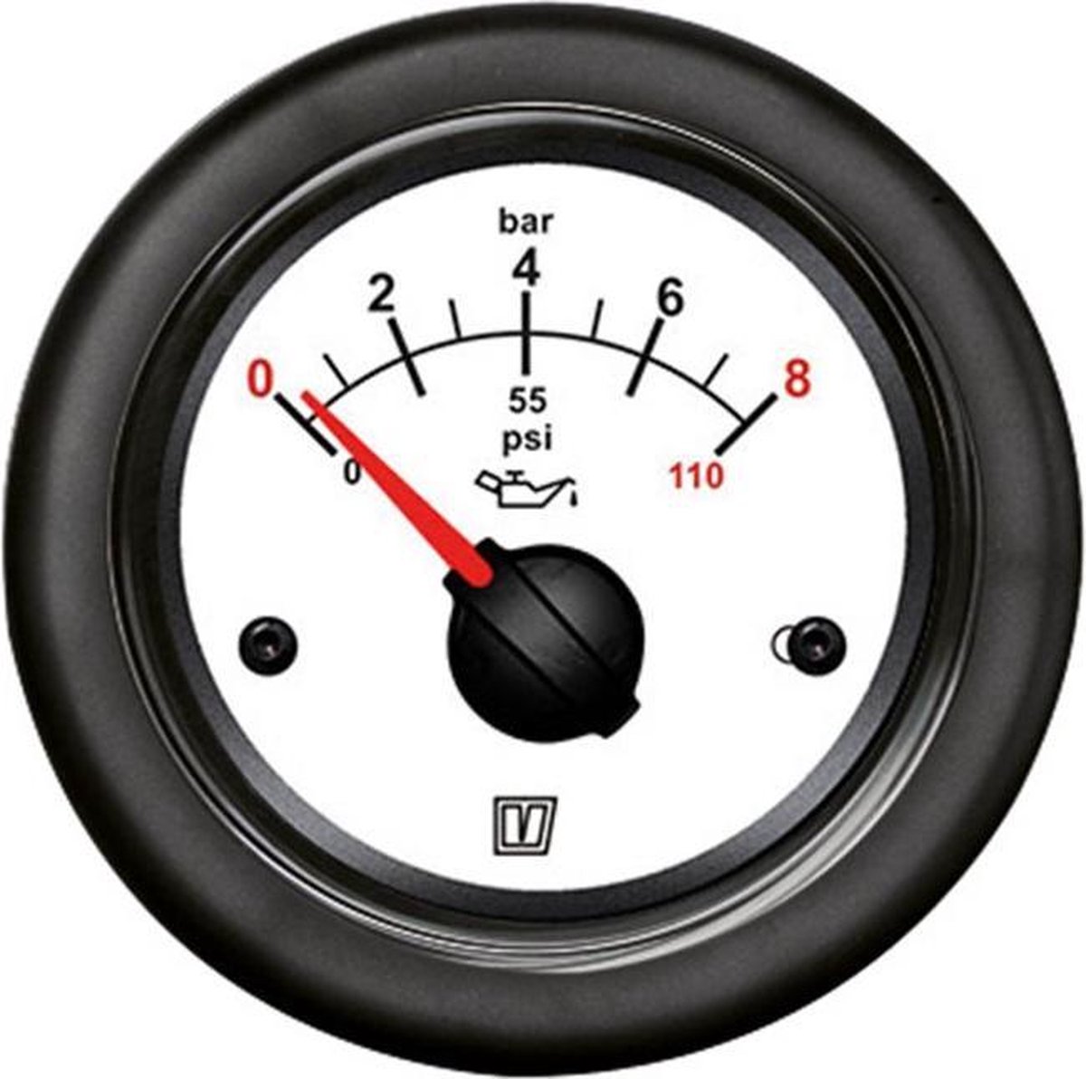 VETUS OILW witte Oliedrukmeter 12/24V