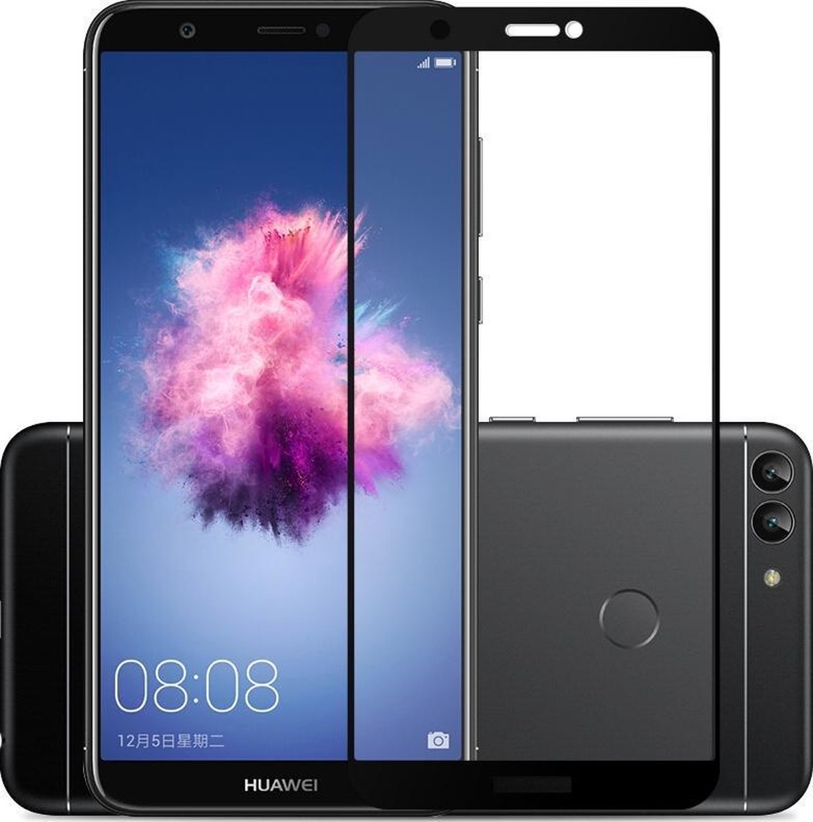 2 Pack Geschikt Voor: Huawei P Smart 2018 Screenprotector Glazen Gehard Full Cover Volledig Beeld Tempered Glass