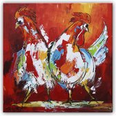 Schilderij - Twee coole kippen