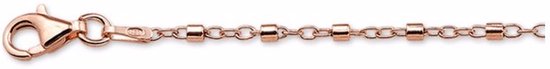 Bracelets de cheville Femme - Or Rose sur Argent - Tubes - 3mm - 26 cm - Jasseron - Poli - Argent 925