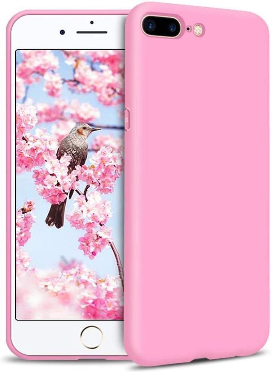 HB Hoesje Geschikt voor Apple iPhone 7 Plus - / 8 - Plus - Roze - Siliconen Back Cover