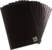 10x Luxe zwarte schrift gelinieerd A5 formaat - schriften voor school / notitieboek