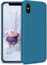iPhone X & XS Hoesje Blauw - Siliconen Back Cover