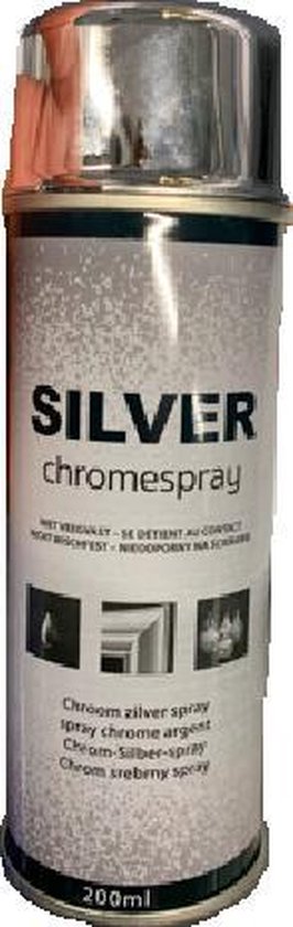 Investeren pin ademen Spuitverf - Spuitlak - Spuitbus - Zilver Chrome Spray - 200ml | bol.com