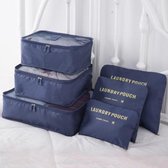 Koffer organiser 6-delig - Travel bag - Reis organizer - Opgeruimde koffer - Reistas - Packing cubes - Navy blauw