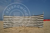 Strand Windscherm 5 meter dralon taupe/wit met houten stokken