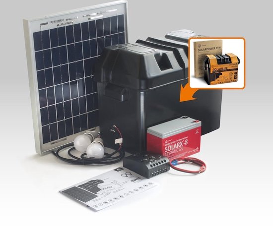 Kit d'éclairage Xunzel SOLARLIFE ™ i5 avec panneau solaire et batterie | bol