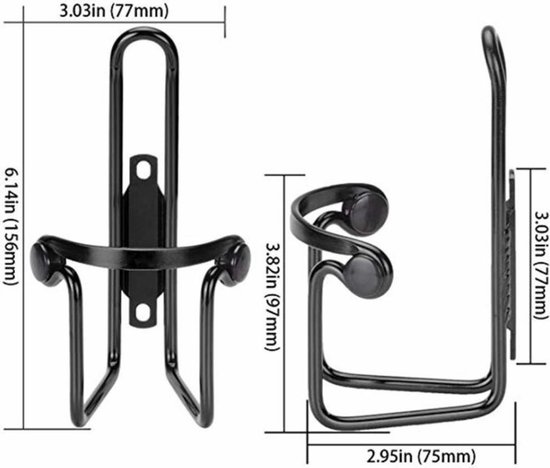 WiseGoods Premium Bidonhouder Fiets - Drinkfles Houder Racefiets / Mountainbike - Flessenhouder - MTB - Aluminium - Zwart — afbeelding 3