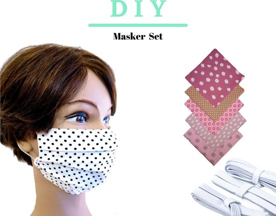 Bol Com Diy Pakket Maak Je Eigen Mondmaskers Mondkapjes 10 Stuks 25x25cm Thema Meisjes