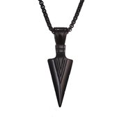 Pijlpunt Arrow Head Ketting - Zwart - Ketting Heren - Heren Ketting - Ketting Mannen - Mannen Cadeautjes - Cadeau voor Mannen