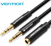 Vention 2 x 3.5mm Mannelijk naar 4 Pool 3.5mm Vrouwelijk Audiokabel CTIA OMPT kabel - Geluid en Microfoon Splitter - 1 Meter