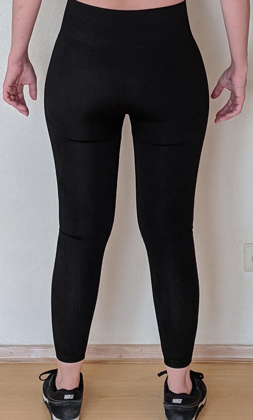 Naadloze sportbroek/-legging met hoge taille voor fitness, yoga, gym - Zwart - Maat S — afbeelding 2