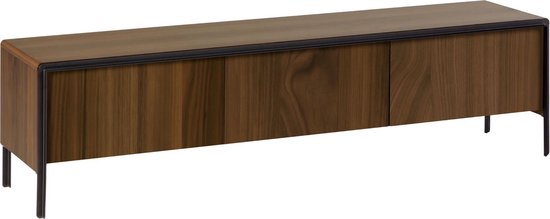 Scheiden Worstelen Geduld Kave Home - Nadyria TV-meubel in walnoot fineer met zwart gelakt staal 180  x 50 cm | bol.com