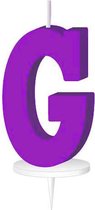 Haza Original Letterkaars ''g'' Met Houder 4 Cm Wax Fuchsia