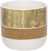 Cosy en Trendy Bloempot Cork - Wood Wit 13xh11,6cm Rond - Dolomiet (set van 4) En Yourkitchen E-kookboek - Heerlijke Smulrecepten