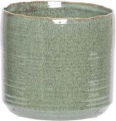 Cosy en Trendy Bloempot Groen 16,5x16,5xh15cm Rond - Aardewerk (set van 4) En Yourkitchen E-kookboek - Heerlijke Smulrecepten