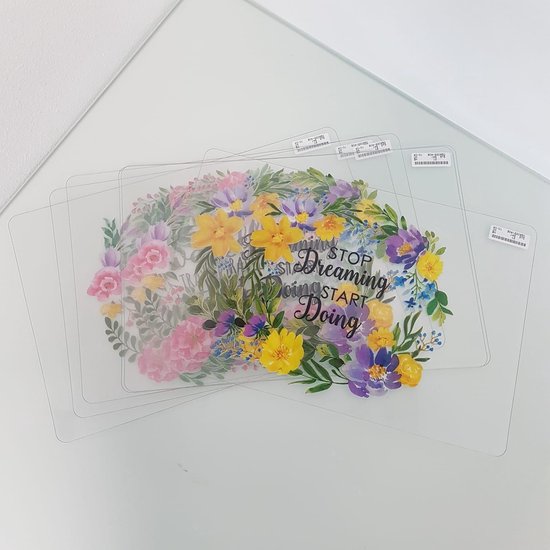 Placemats met tekst doorzichtig Set van 6