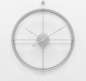 EKEO - Moderne klok -Wandklok zonder cijfers - Metaal - Zilver