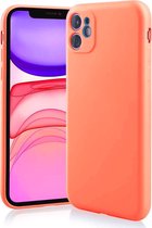 Siliconen hoesje met camera bescherming geschikt voor Apple iPhone 11 - oranje