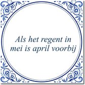 Tegeltje met hangertje - Als het regent in mei is april voorbij