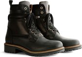 Travelin Nordfold Dames - Leren veterschoenen - Wol gevoerd - Zwart Leer - Maat 36